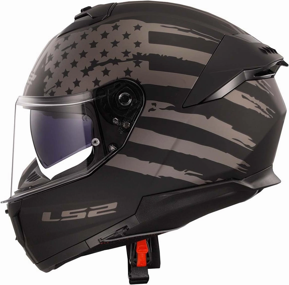 LS2 Helmets Stream II Full Face Motorcycle Helmet W/SunShield (Matte America Gray/Black - Large)