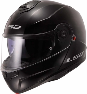 LS2 Helmets Strobe II Modular Motorcycle Helmet W/SunShield (Gloss Black - Large)