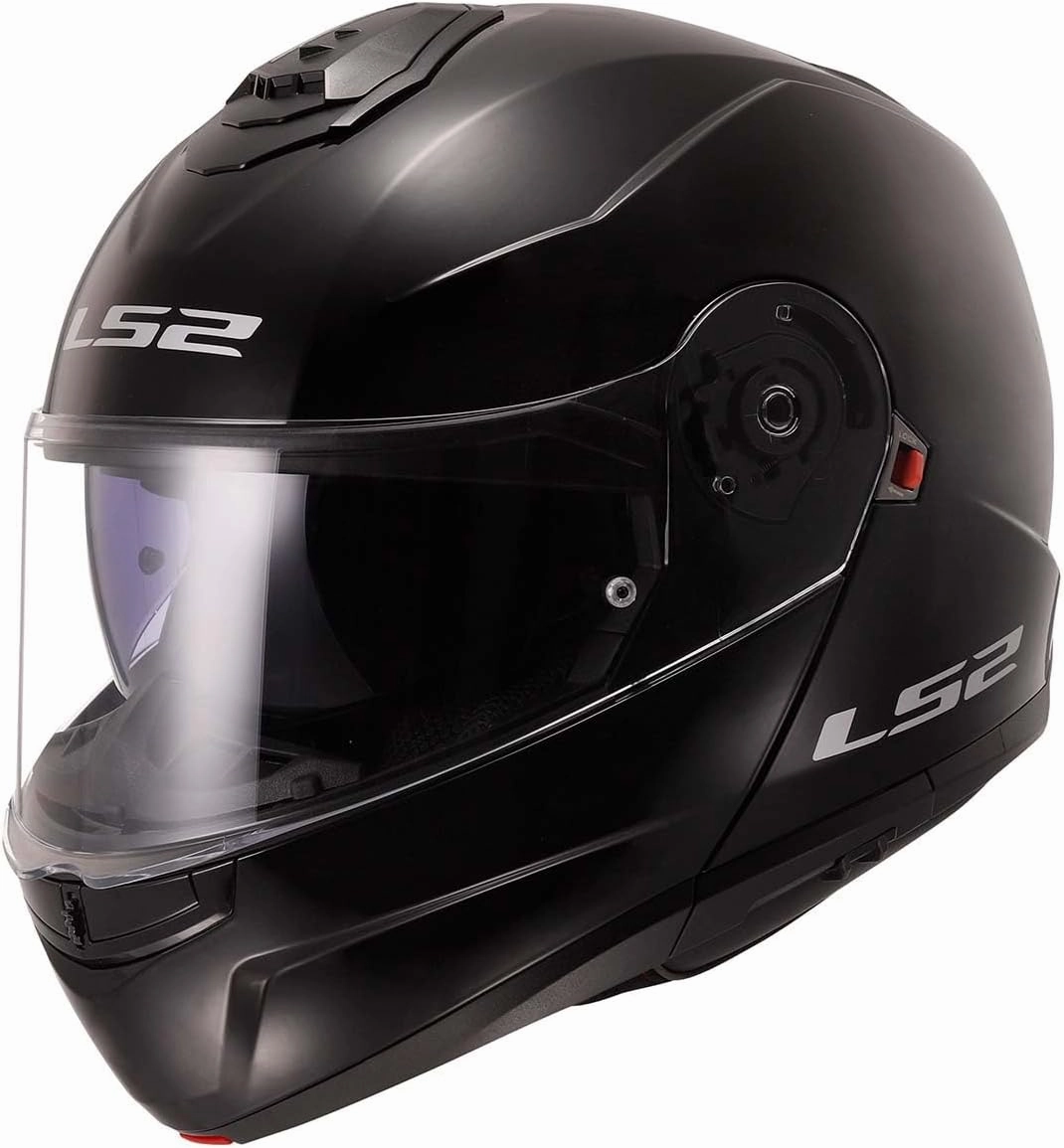LS2 Helmets Strobe II Modular Motorcycle Helmet W/SunShield (Gloss Black - Large)