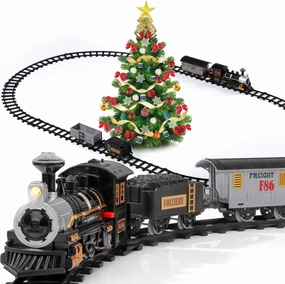 Lucky Doug Christmas Train Set - Light & Sound Train Toys for Kids 1-8, Perfect for Under the Christmas Tree or Birthday Gifts