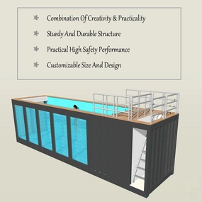 Luxury 20ft/40ft Portable Container Swimming Pool – Durable Prefab Fiberglass Design, Easy Setup for Home & Commercial Use