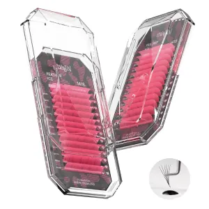 MAGAL FEATHER ICE 1418 Eyelash Extensions 0.07 C D D  Curl 14-18mm Colored Lash Extensions Individual Lashes Volume Lash Professional Eyelashes Extension Tray (Pink)(D _1418 Mixed)