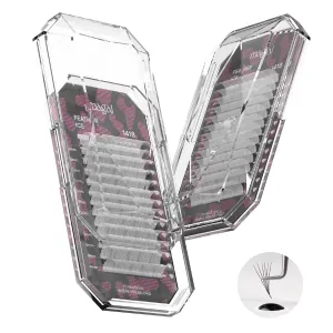 MAGAL FEATHER ICE 1418 Eyelash Extensions 0.07 C D D  Curl 14-18mm Colored Lash Extensions Individual Lashes Volume Lash Professional Eyelashes Extension Tray (White)(D _1418 Mixed)