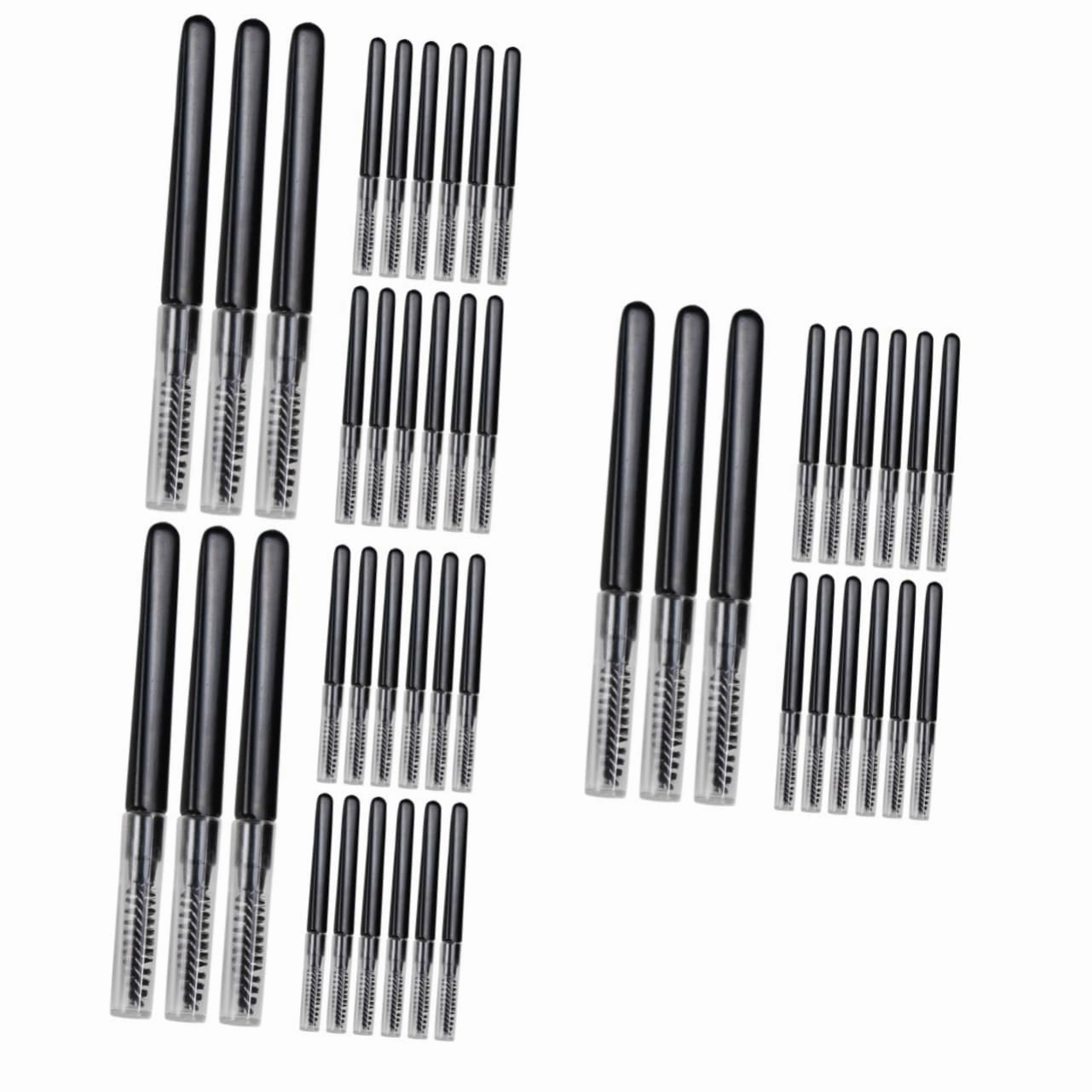 MAGICLULU 60pcs Portable Eyebrow Brushes with Lids Practical Brow Combs for Eyelashes Makeup Tools for Grooming Shaping Eyebrow Grooming Kit for Travel Daily Use