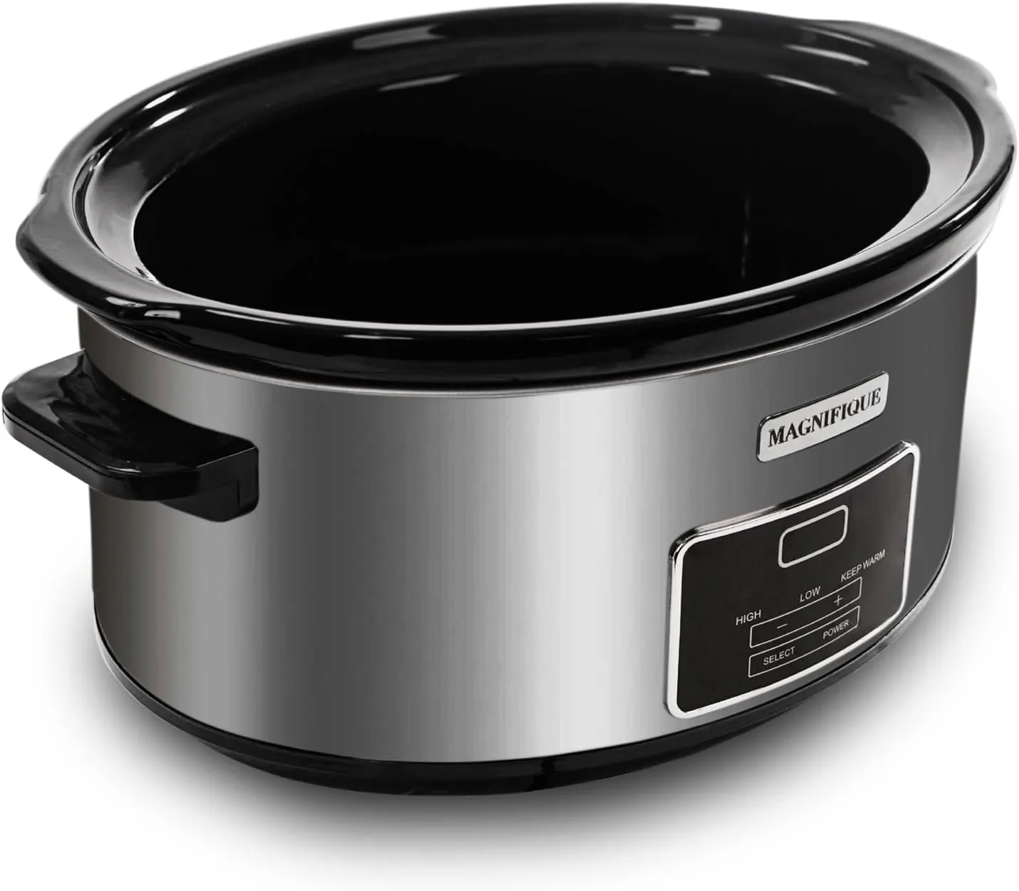 MAGNIFIQUE 6-Quart Casserole Slow Cooker with Timer and Digital Programmable - Small Kitchen Appliance for Family Dinners - Serves 6  People - Heat Settings: Keep Warm, Low and High