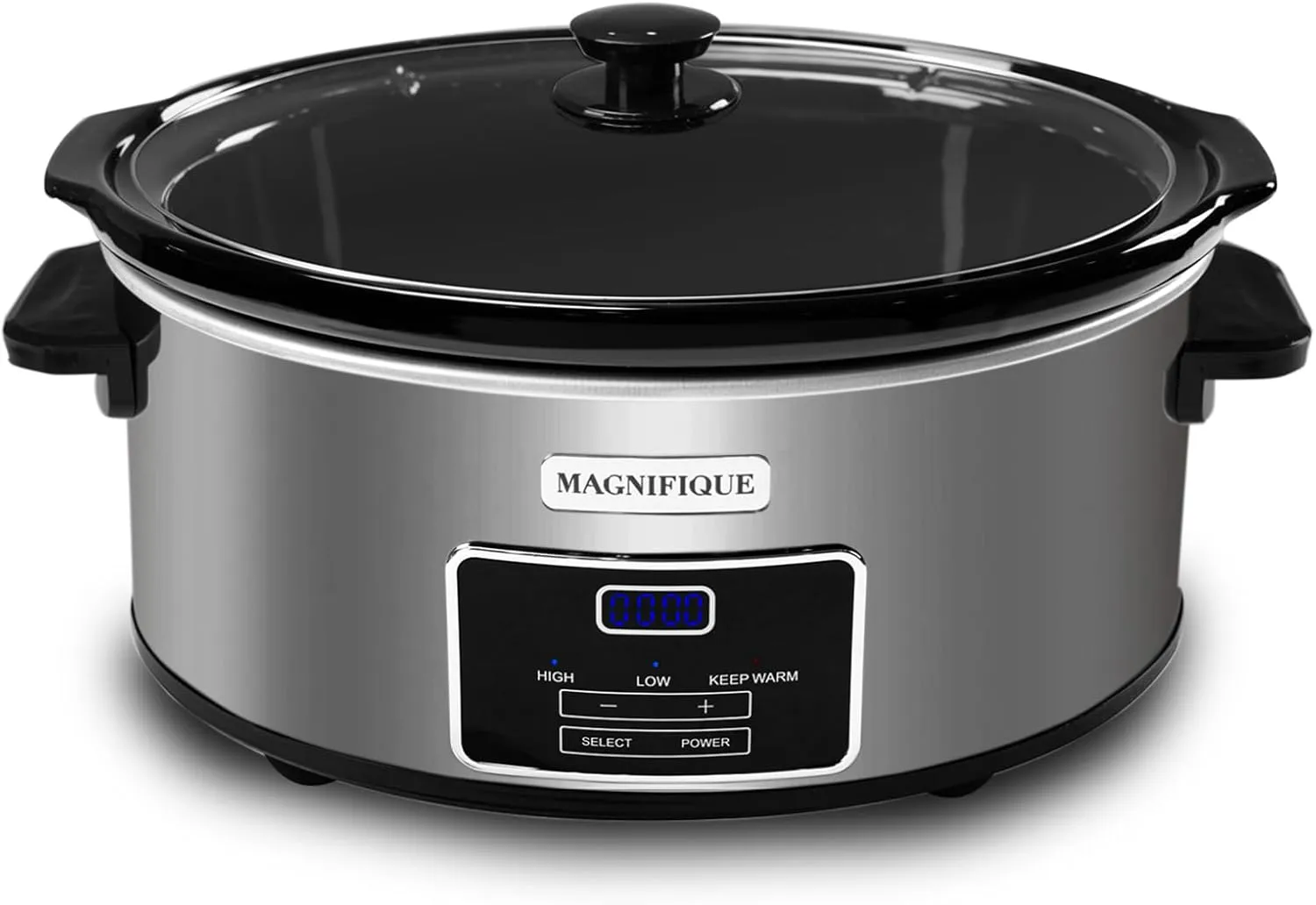 MAGNIFIQUE 6-Quart Casserole Slow Cooker with Timer and Digital Programmable - Small Kitchen Appliance for Family Dinners - Serves 6  People - Heat Settings: Keep Warm, Low and High