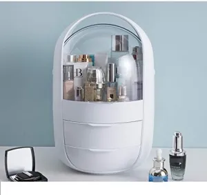 Makeup Organizer Makeup Organizer Oval Transparent Cosmetic Storage Display Cabinet Large Capacity Can Hold Jewelry Makeup Brush Lipstick Etc It Can Be Portable H and le Cosmetic Storage Cases (Color