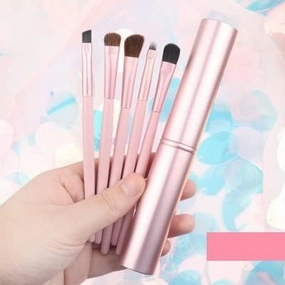 Makeup Brush 5 Pcs/Set Eye Makeup Brushes Nylon Fiber Blending Eyeliner Eyelash Eyebrow Eye Shadow Brush Cosmetics Tool with Brush Box Cosmetic Products (Color : Pink)