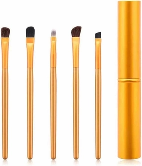 Makeup Brush 5 Pcs/Set Eye Makeup Brushes Nylon Fiber Blending Eyeliner Eyelash Eyebrow Eye Shadow Brush Cosmetics Tool with Brush Box Cosmetic Products (Color : Pink)(Green)