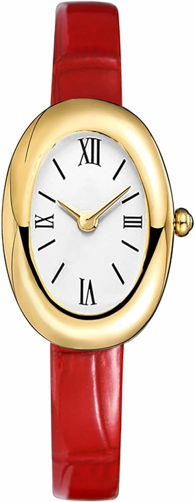 MASTOP Bracelet Watch for Women - Elegant 24mm Oval Dial Bangle Watch - Gold Jewelry Style Quartz Wristwatch - Gift for Her