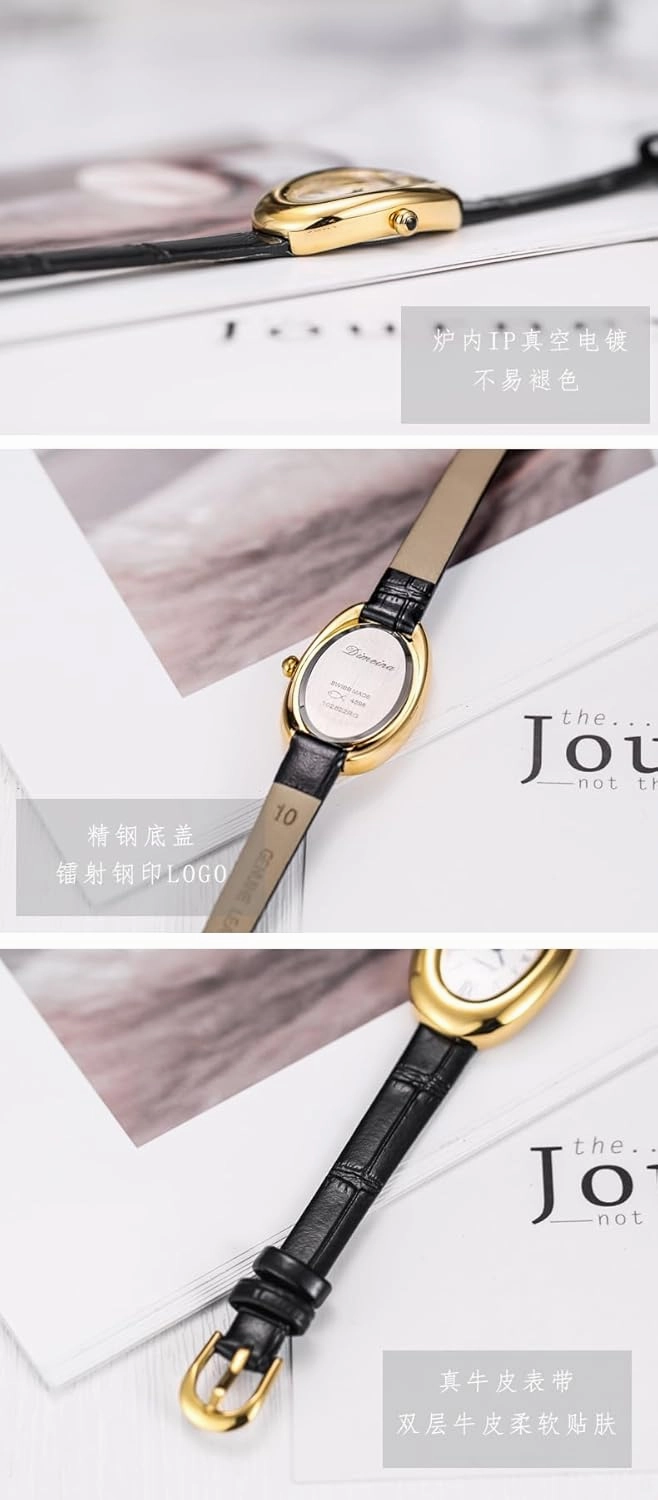 MASTOP Bracelet Watch for Women - Elegant 24mm Oval Dial Bangle Watch - Gold Jewelry Style Quartz Wristwatch - Gift for Her