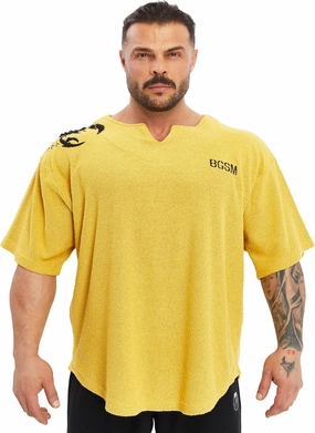 Men's Gym T-Shirt Active Wear Bodybuilding Lifting Oversize Rag Top | Towel Texture, Cotton Training Top