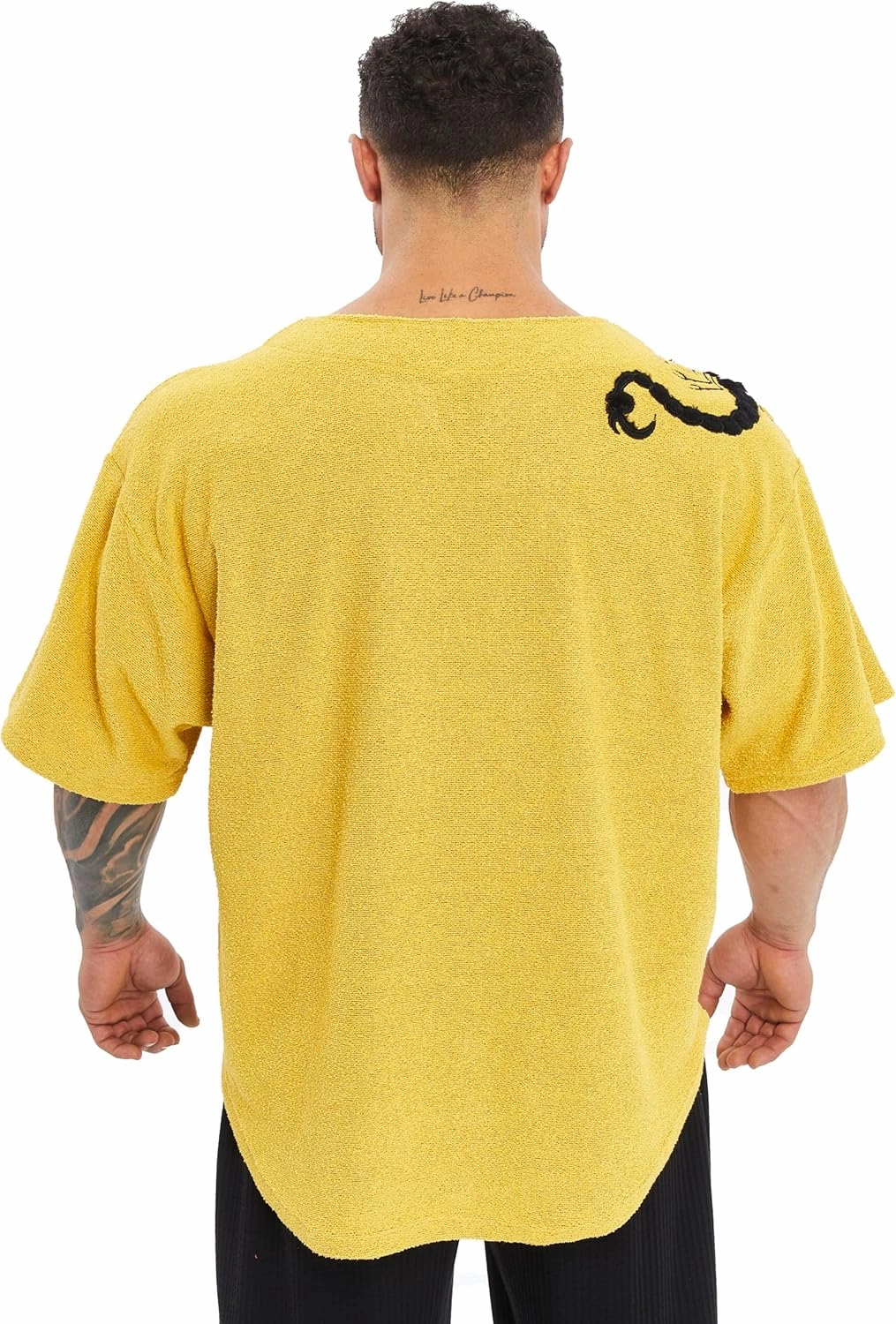Men's Gym T-Shirt Active Wear Bodybuilding Lifting Oversize Rag Top | Towel Texture, Cotton Training Top