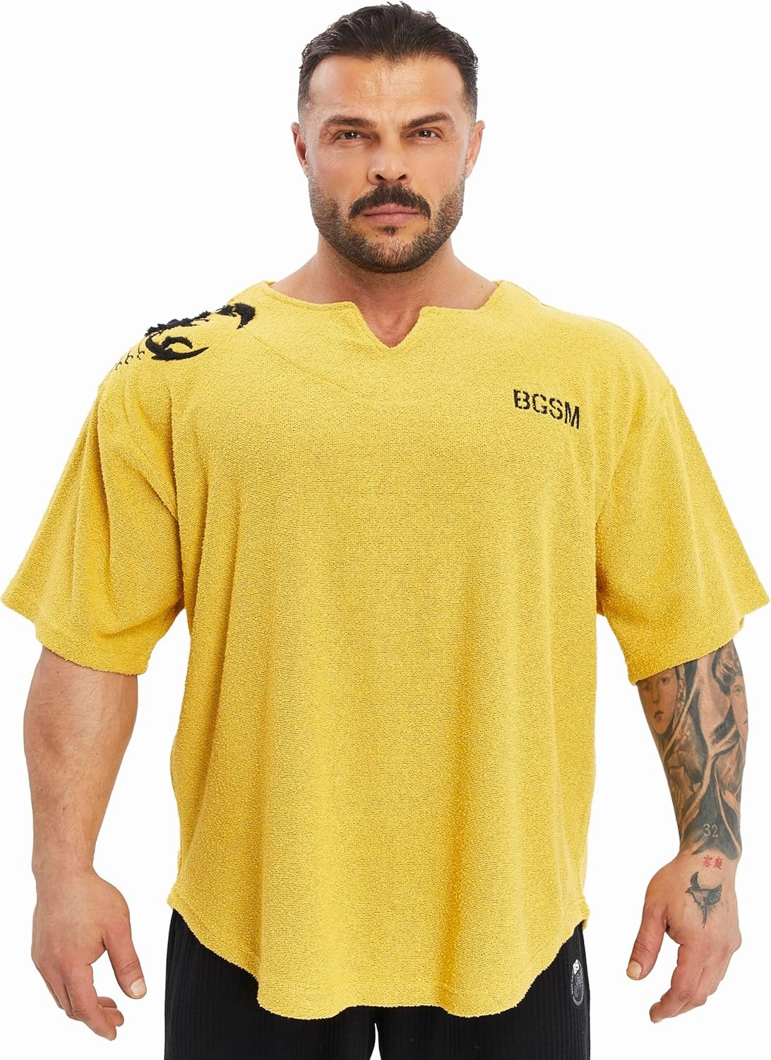 Men's Gym T-Shirt Active Wear Bodybuilding Lifting Oversize Rag Top | Towel Texture, Cotton Training Top