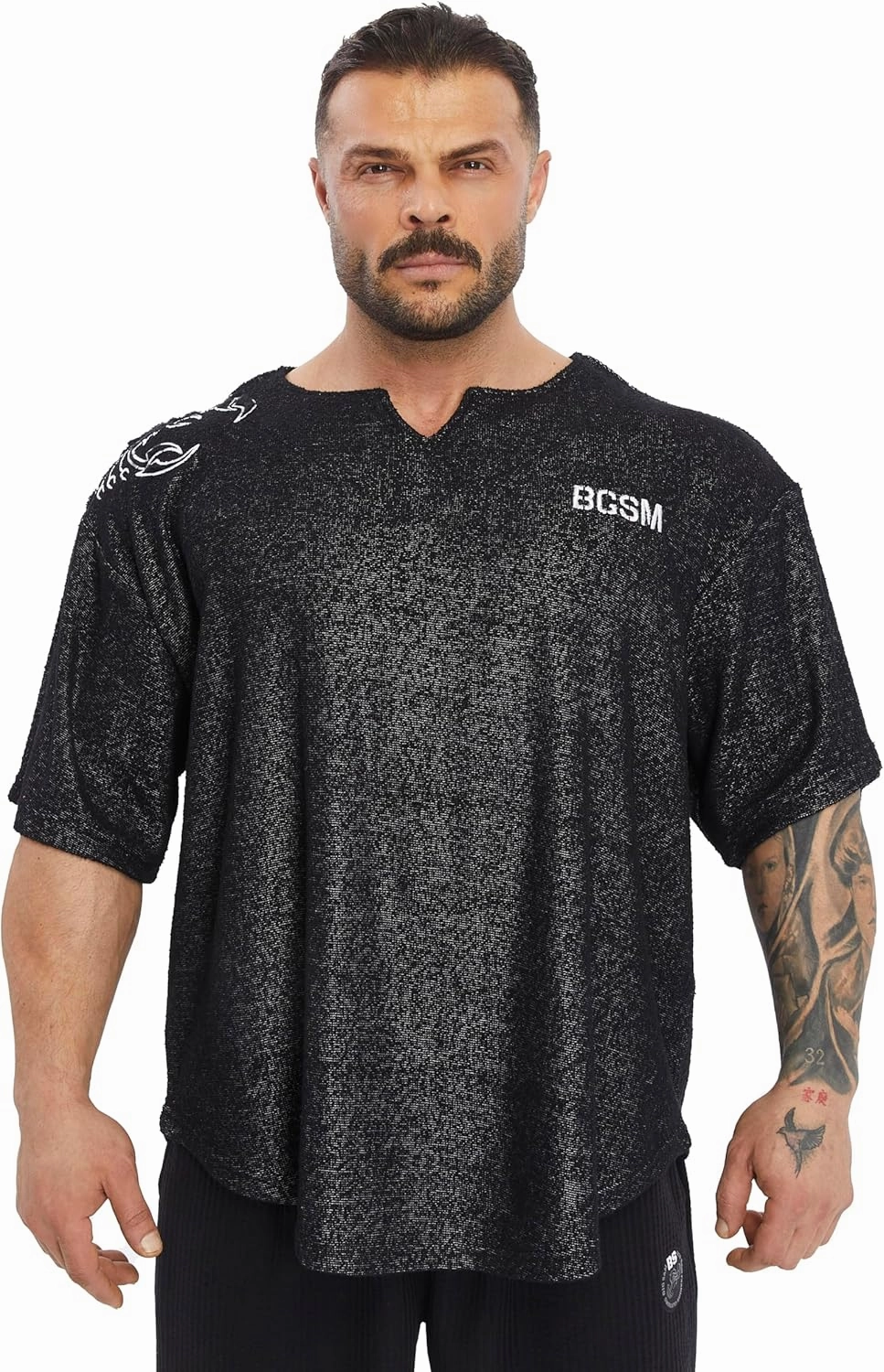 Men's Gym T-Shirt Active Wear Bodybuilding Lifting Oversize Rag Top | Towel Texture, Cotton Training Top