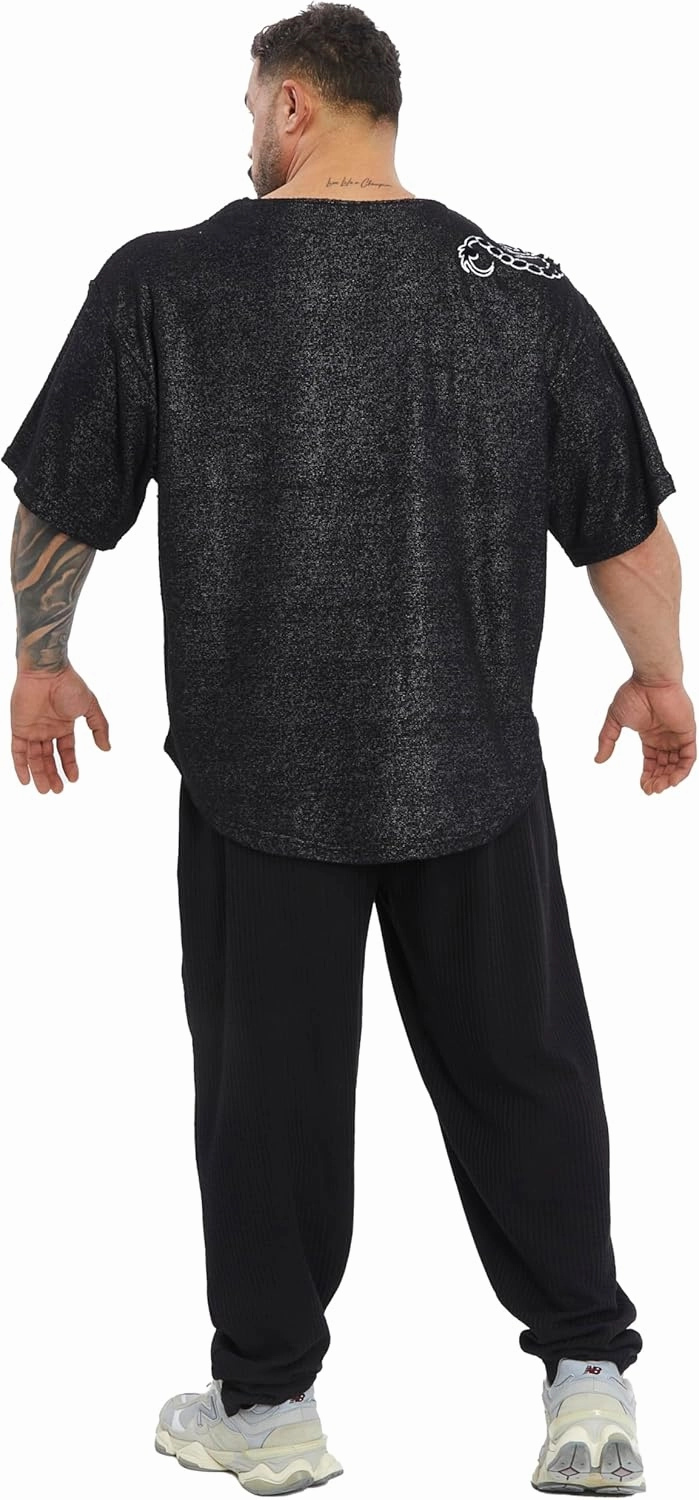 Men's Gym T-Shirt Active Wear Bodybuilding Lifting Oversize Rag Top | Towel Texture, Cotton Training Top