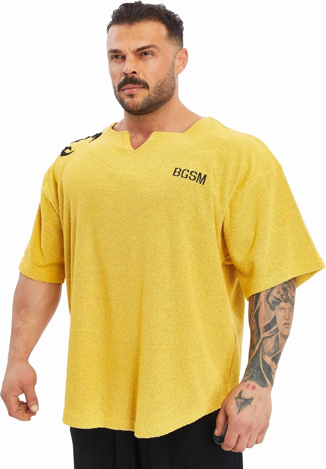 Men's Gym T-Shirt Active Wear Bodybuilding Lifting Oversize Rag Top | Towel Texture, Cotton Training Top