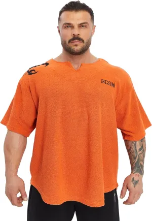 Men's Gym T-Shirt Active Wear Bodybuilding Lifting Oversize Rag Top | Towel Texture, Cotton Training Top