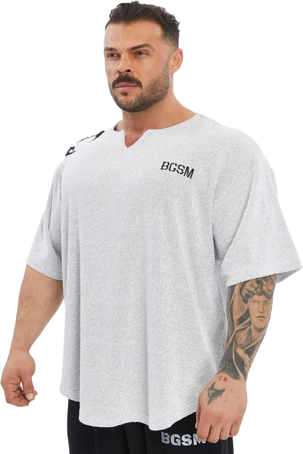 Men's Gym T-Shirt Active Wear Bodybuilding Lifting Oversize Rag Top | Towel Texture, Cotton Training Top