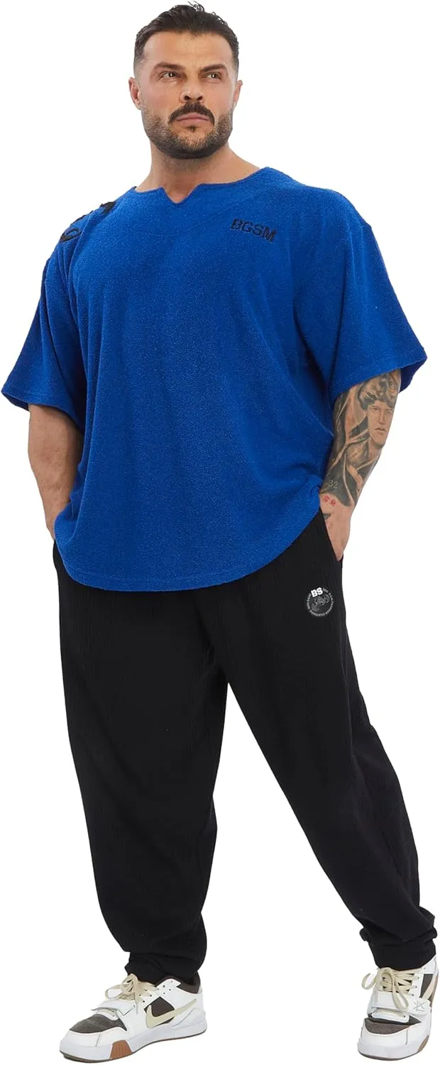 Men's Gym T-Shirt Active Wear Bodybuilding Lifting Oversize Rag Top | Towel Texture, Cotton Training Top