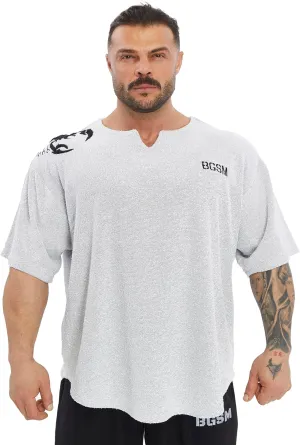 Men's Gym T-Shirt Active Wear Bodybuilding Lifting Oversize Rag Top | Towel Texture, Cotton Training Top