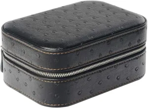Mens Jewellery Box 2 Slots Leather Watch Box, Travel Jewellery Holder with Zipper for Storage Fits All Wristwatches Smart Watches Bracelets Bangles Watch Gift Box