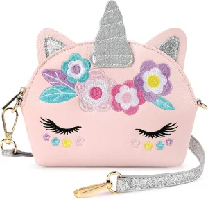 mibasies Unicorn Gifts Kids Purse for Little Girls Toddlers Mini Crossbody Bag