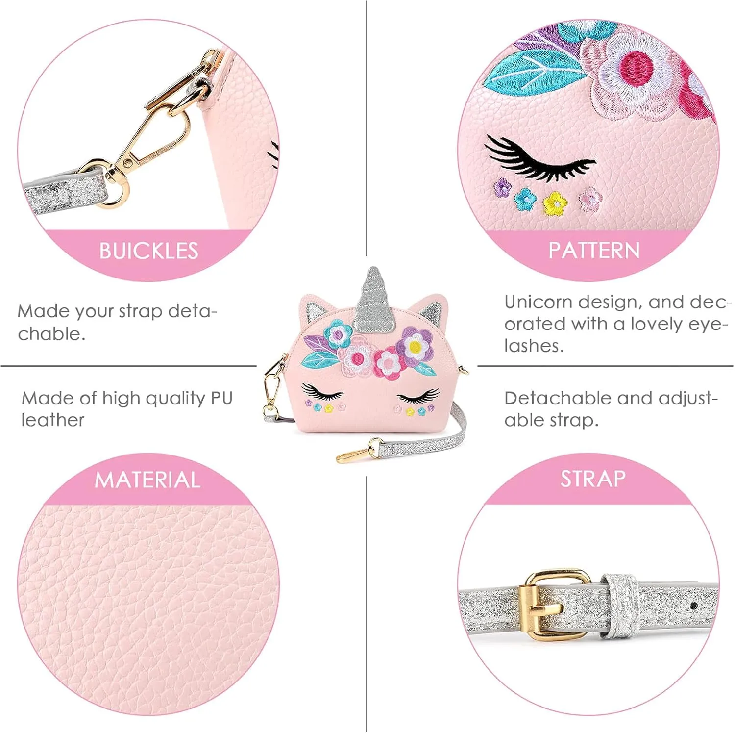 mibasies Unicorn Gifts Kids Purse for Little Girls Toddlers Mini Crossbody Bag