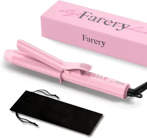 Mini Curling Iron 1 Inch, Ceramic Mini Hair Curler with 3 Adjustable Temperature, Dual Voltage for Travel, Infused with Keratin & Argan Oil, Travel Size Curling Iron with Storage Bag