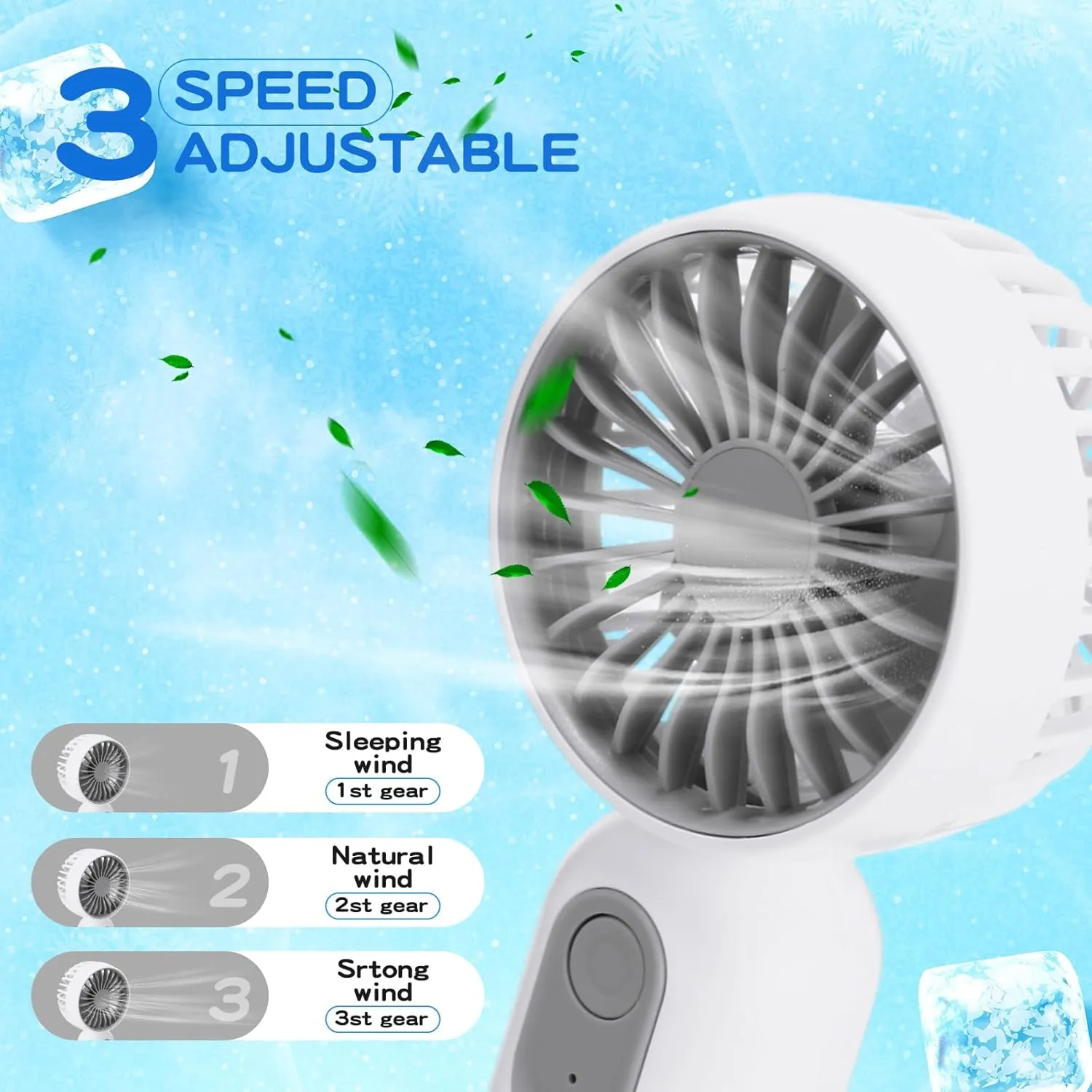 Mini Portable Fan Bulk Cute Handheld Lightweight Small Little Personal Hand Eyelash Fan 3 Speeds USB Rechargeable for Women Men Indoor Outdoor Makeup Travel Camping(White,36 Pcs)