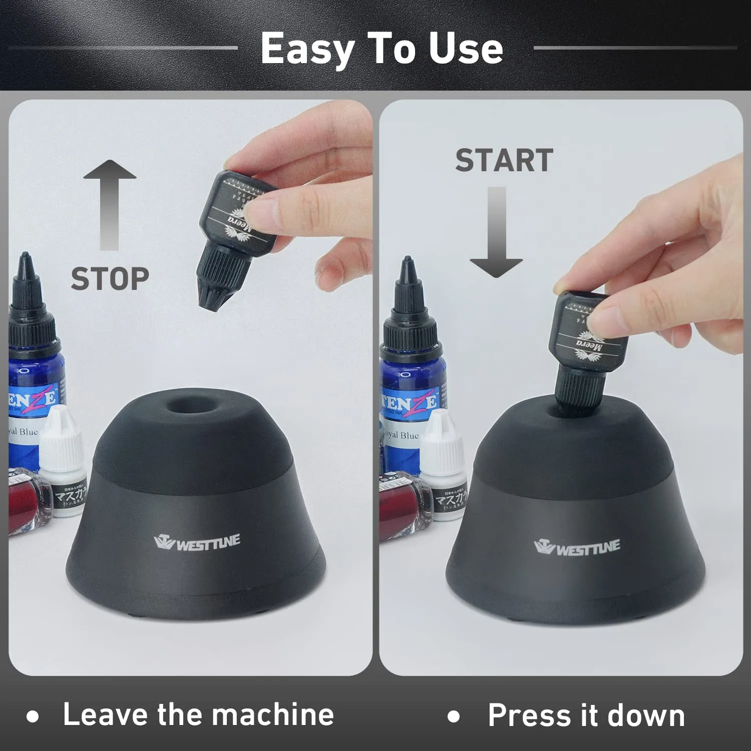 Mini Vortex Mixer 4000rpm High-Speed Paint Shaker & Paint Mixer for Acrylic Paints, Gel Polish, Tattoo Ink, Eyelash Adhesives, Test Tubes & Centrifuge Tubes | Touch Function Vortexer, Black