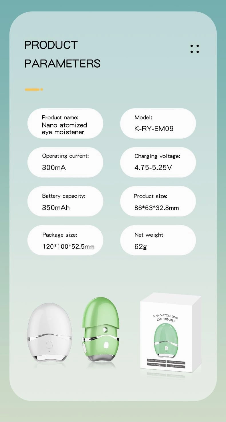 Mini Face and Eye Mist Sprayer with Constant Temperature hot Compress, Nano Micro Professional Facial and Eye Steamer with Heating hot Compress Massage, Moisturizing and Hydrating for Face and Eye, sm