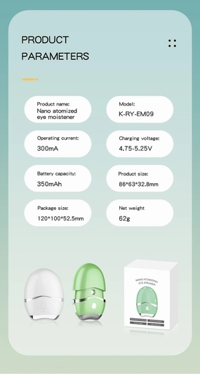 Mini Face and Eye Mist Sprayer with Constant Temperature hot Compress, Nano Micro Professional Facial and Eye Steamer with Heating hot Compress Massage, Moisturizing and Hydrating for Face and Eye, sm
