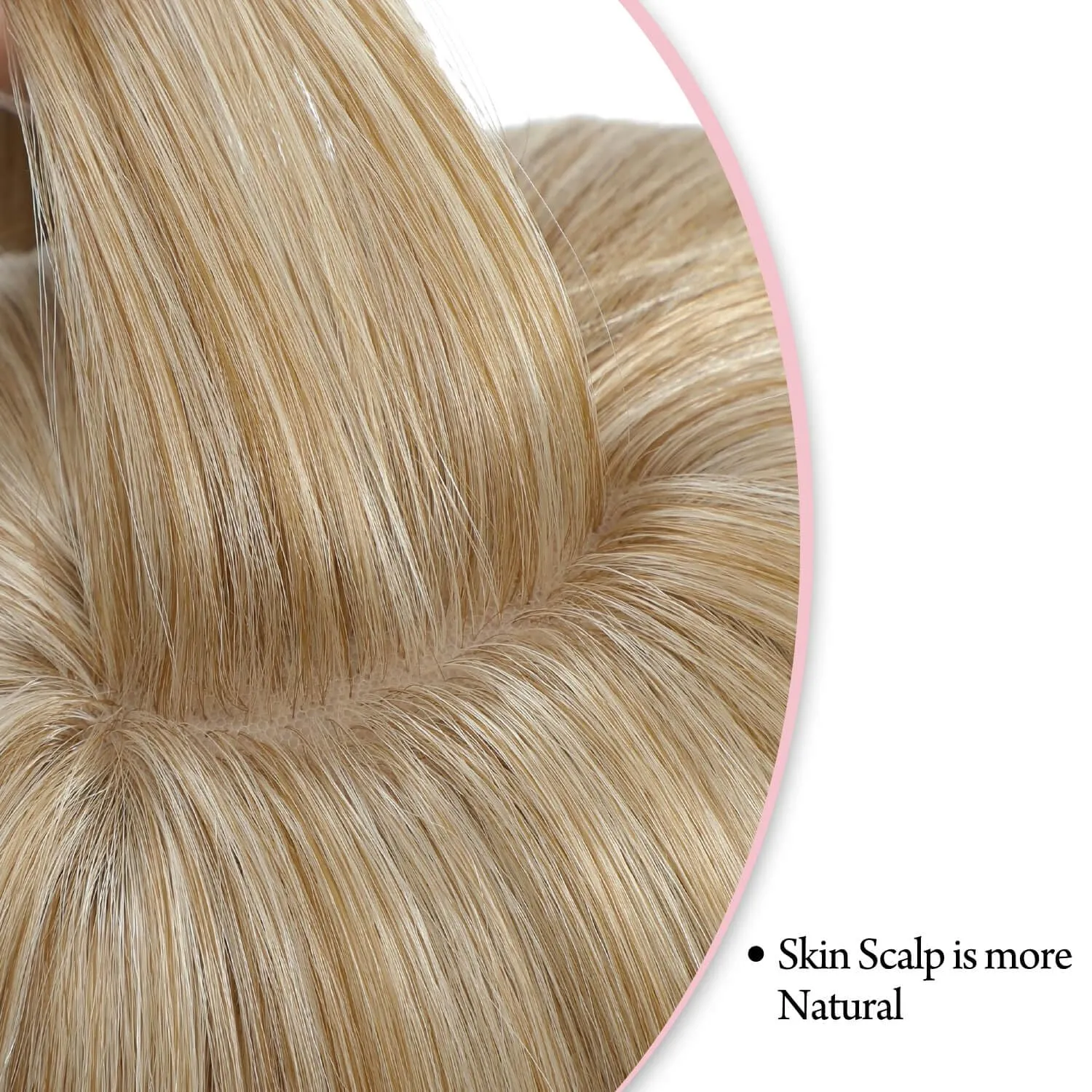 Molefi 19-Inch Blonde Hair Topper for Women - 6.5x6.5 Inch Large Coverage Synthetic Topper for Thinning Hair