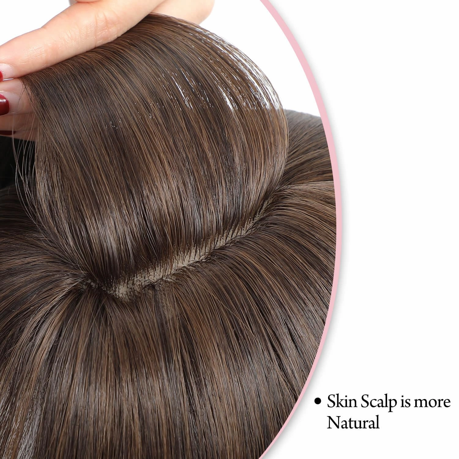 Molefi 19inch Hair Toppers for Women with Thinning Hair,6.5x6.5inch Large Coverage Synthetic Topper for adding volume Soft Black Hairpieces for Women