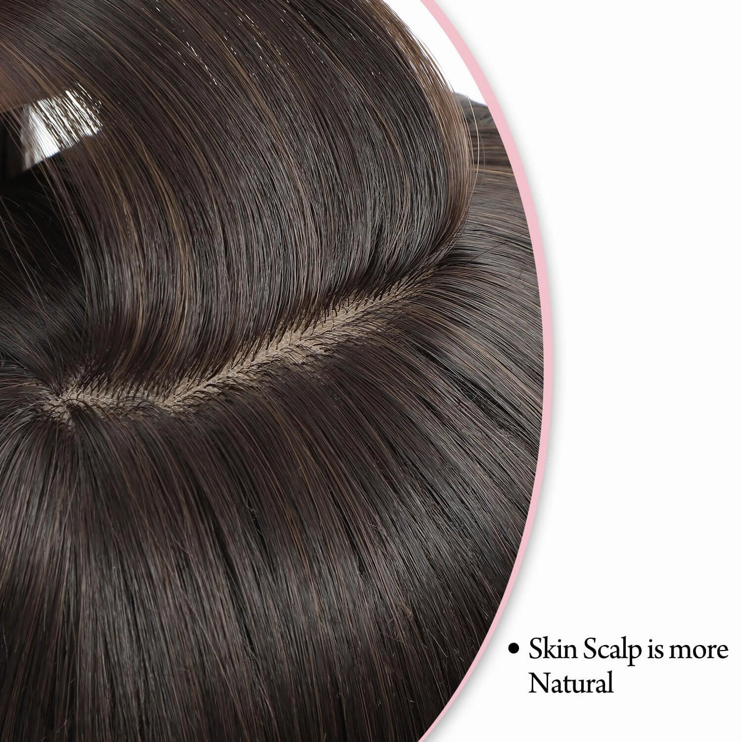 Molefi 19inch Synthetic Hair Toppers for Women's Thinning Hair - 6.5x6.5inch Large Coverage, Black Brown Color