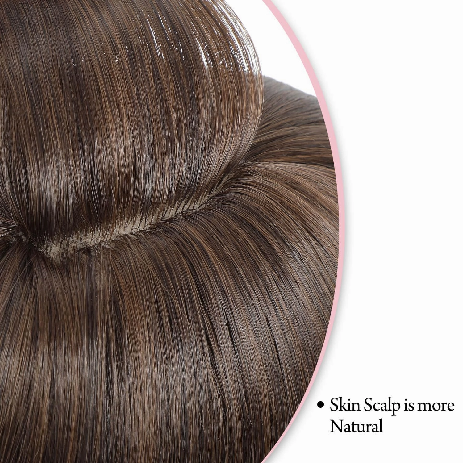 Molefi 6.5x6.5Inch Hair Toppers for Women for Hair Loss, 19inch Hair Topper Synthetic Hair Toppers for Thin Hair Dark Brown with Highlights Hair Toppers Wiglets Hair Pieces for Women