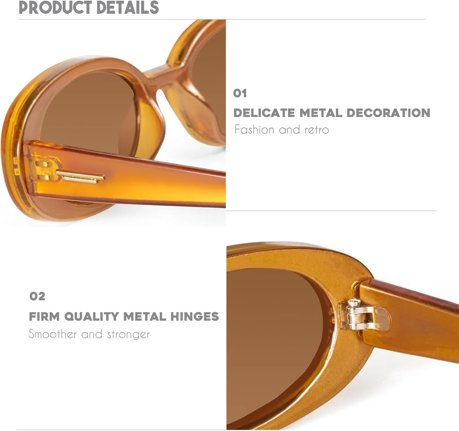 mosanana Retro Tiny Oval Sunglasses for Women with Small Face Narrow Style MS52360