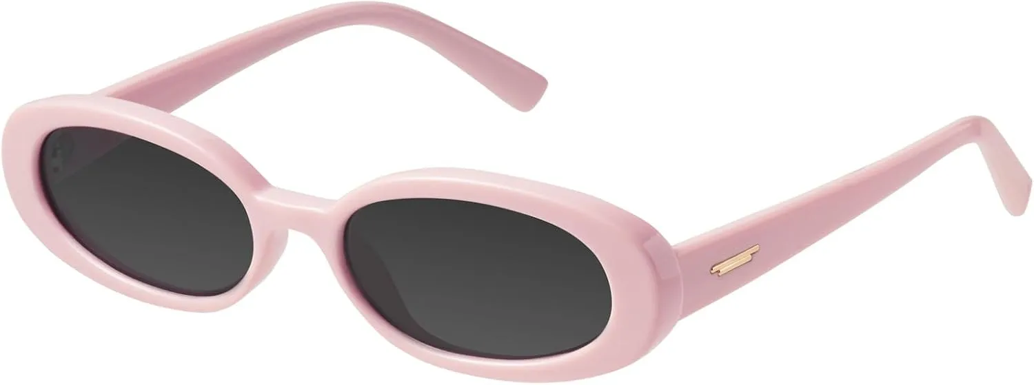 mosanana Retro Tiny Oval Sunglasses for Women with Small Face Narrow Style MS52360