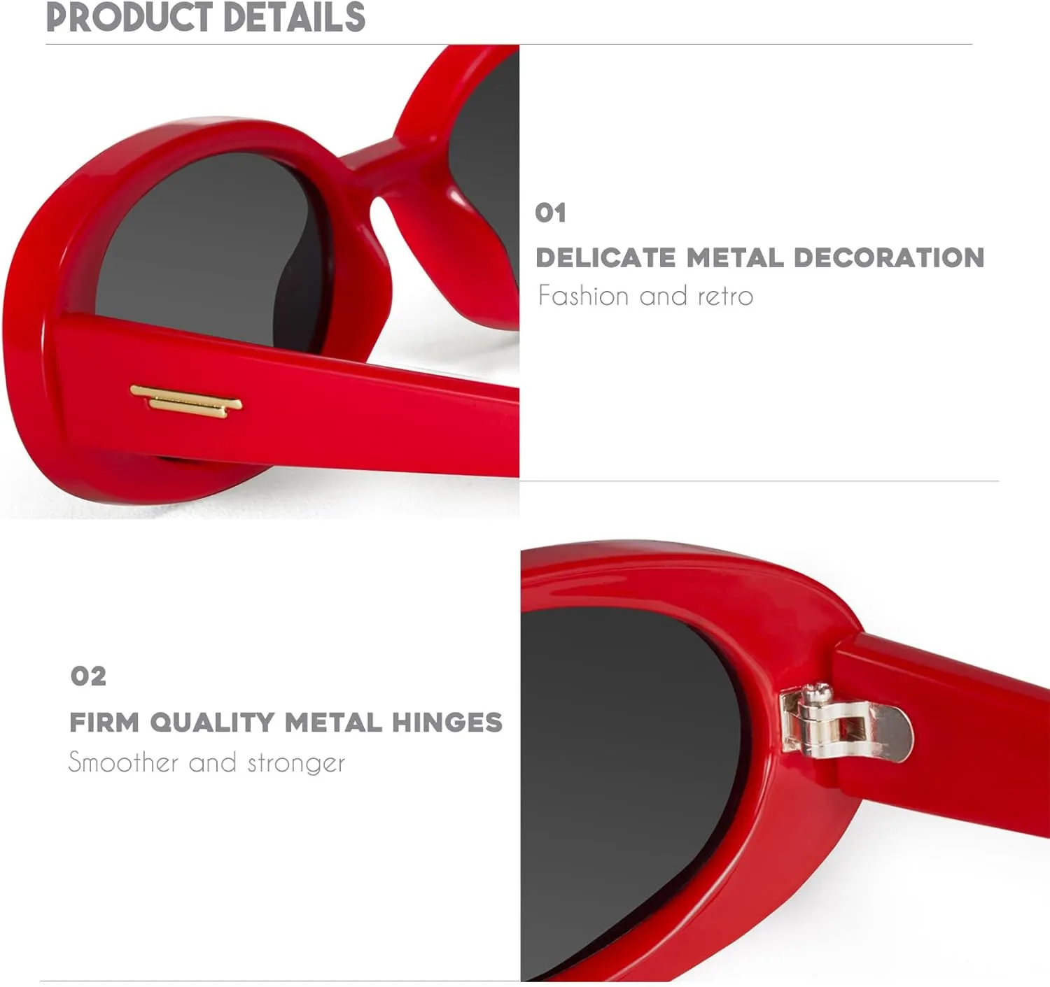 mosanana Retro Tiny Oval Sunglasses for Women with Small Face Narrow Style MS52360