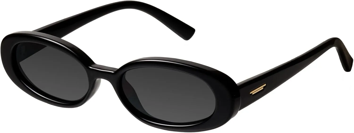 mosanana Retro Tiny Oval Sunglasses for Women with Small Face Narrow Style MS52360