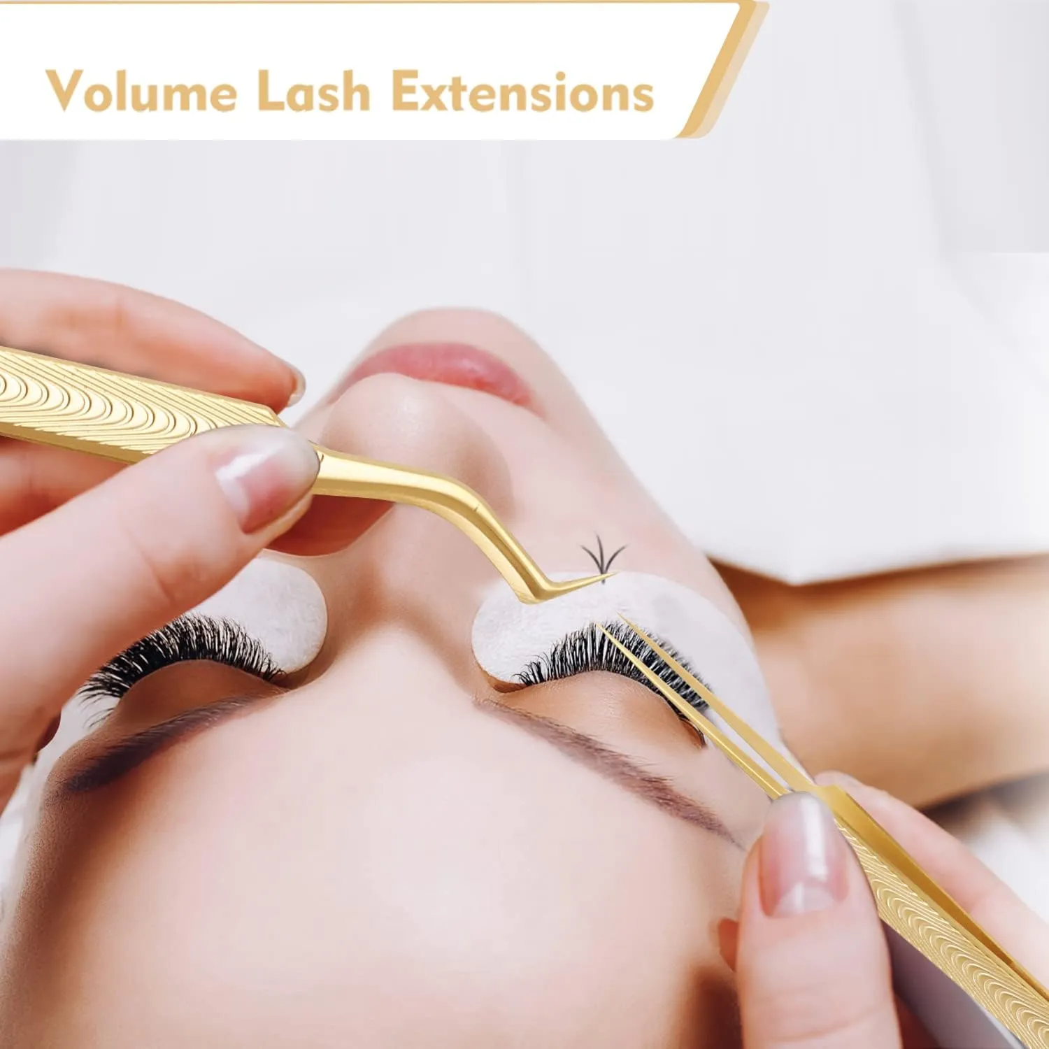 Ms.Queen Lash Tweezers for Eyelash Extension-Professional Lashing Tweezers for Mega Volume Mink Eyelashes Extensions Applying