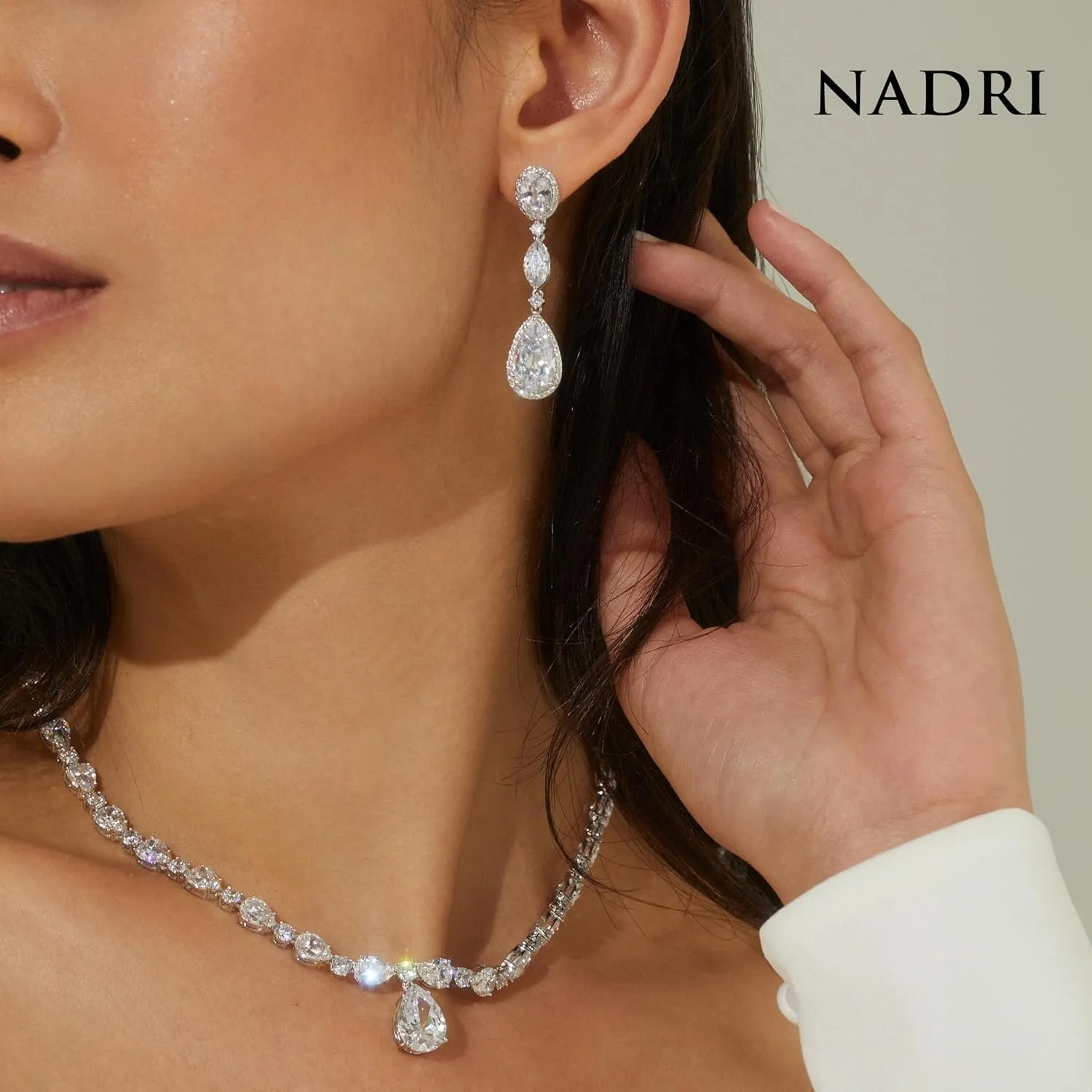 Nadri Teardrop Earrings For Women - Oval Dangle Earrings for Women, Hypoallergenic Earrings For Women, Exquisite Cubic Zirconia Womens Jewelry