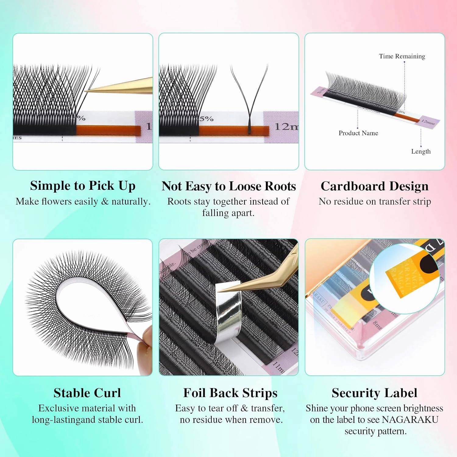 NAGARAKU YY Eyelash Extensions High Capacity 54 Rows 0.07 C Curl 7-15mm Mix Length Supplies Y Lash 4D Russian Volume Cross YY Eyelashes Handwoven Y Shaped Mesh Technology Wispy Cluster Matte Black