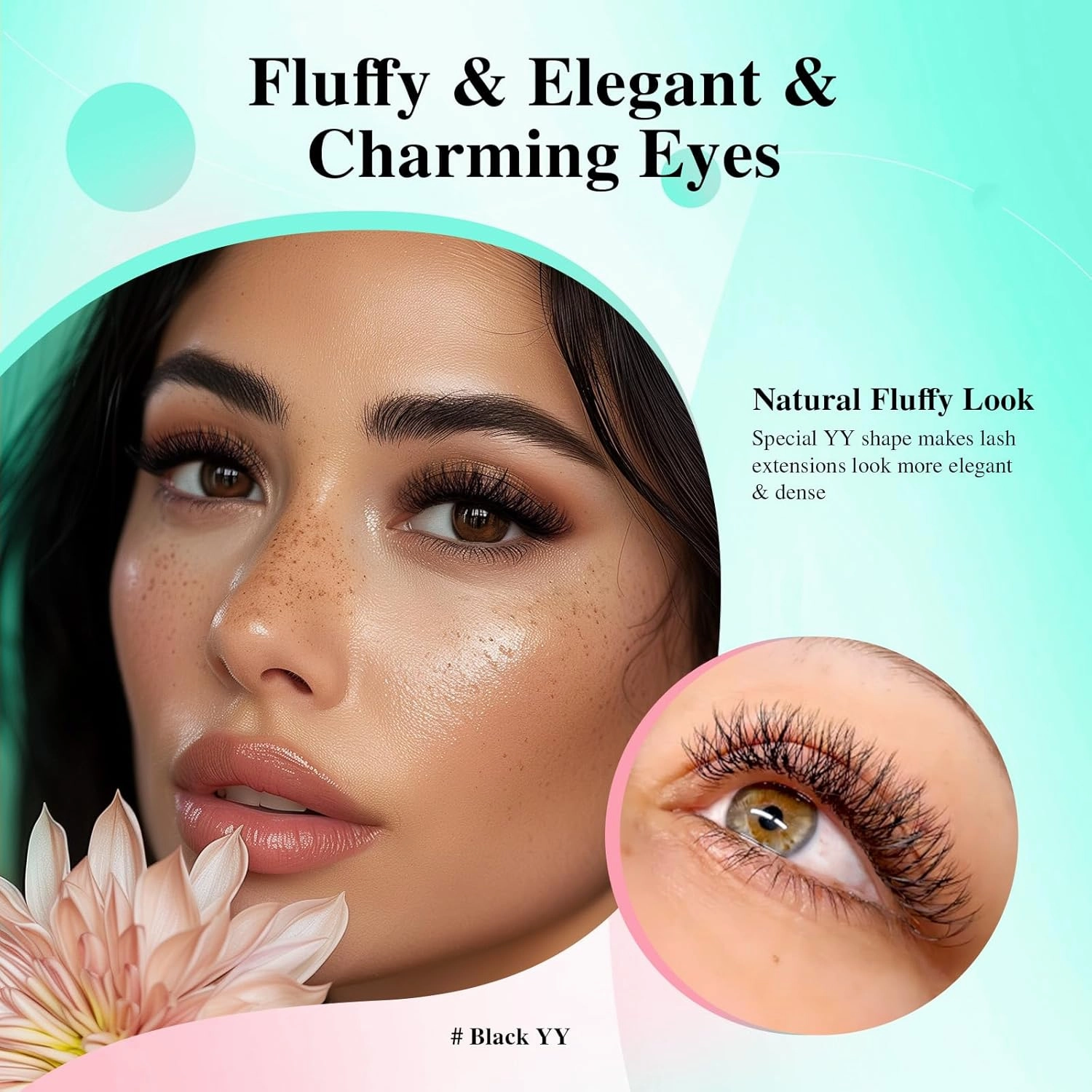 NAGARAKU YY Eyelash Extensions High Capacity 54 Rows 0.07 C Curl 7-15mm Mix Length Supplies Y Lash 4D Russian Volume Cross YY Eyelashes Handwoven Y Shaped Mesh Technology Wispy Cluster Matte Black