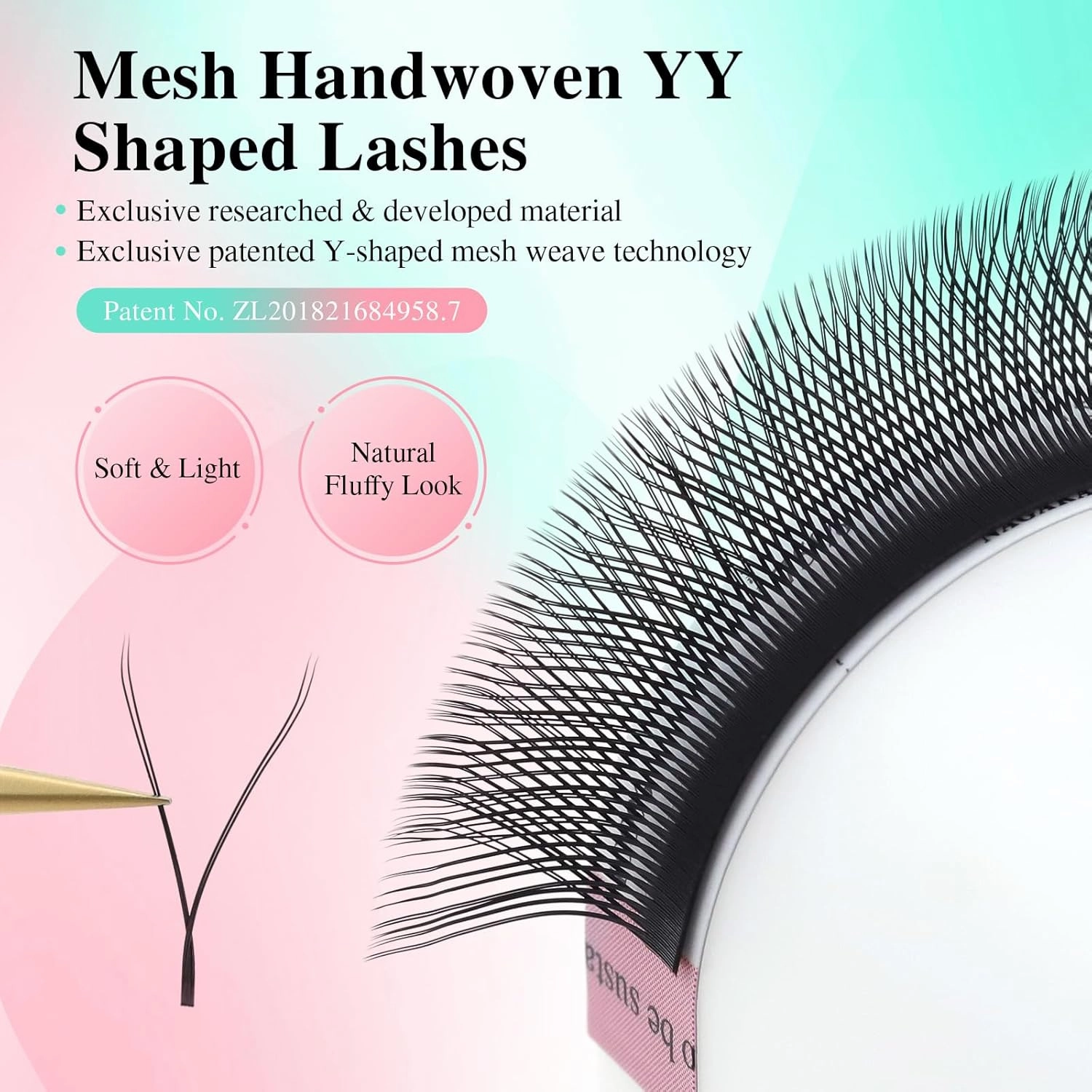 NAGARAKU YY Eyelash Extensions High Capacity 54 Rows 0.07 C Curl 7-15mm Mix Length Supplies Y Lash 4D Russian Volume Cross YY Eyelashes Handwoven Y Shaped Mesh Technology Wispy Cluster Matte Black