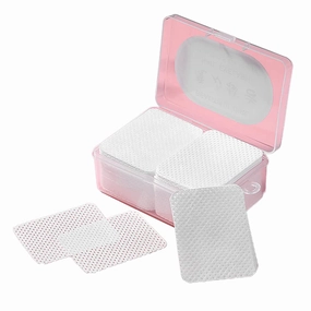 Nail Polish Removers Pads Lint Free Nail Wipes Soft Eyelash Extension Glue Wipes 180 Pcs Packed with Plastic Storage Box Nail Art Tools (white)