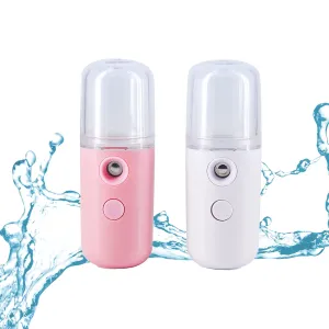Nano Facial Mister Face Mister Nano Mist Sprayer Nano Mister for Lash Extensions Body Skincare Makeup (Pink White)