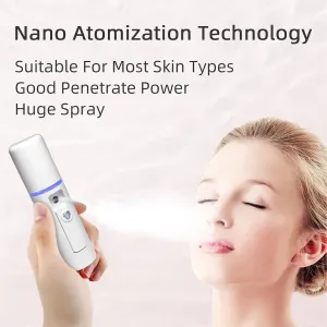 Nano Facial Mister Handy Facial Spray Bottle Portable Mist Sprayer USB Rechargeable Large Capacity Moisturizing & Hydrating for Facial Vaporizer Makeup, Eyelash Extensions
