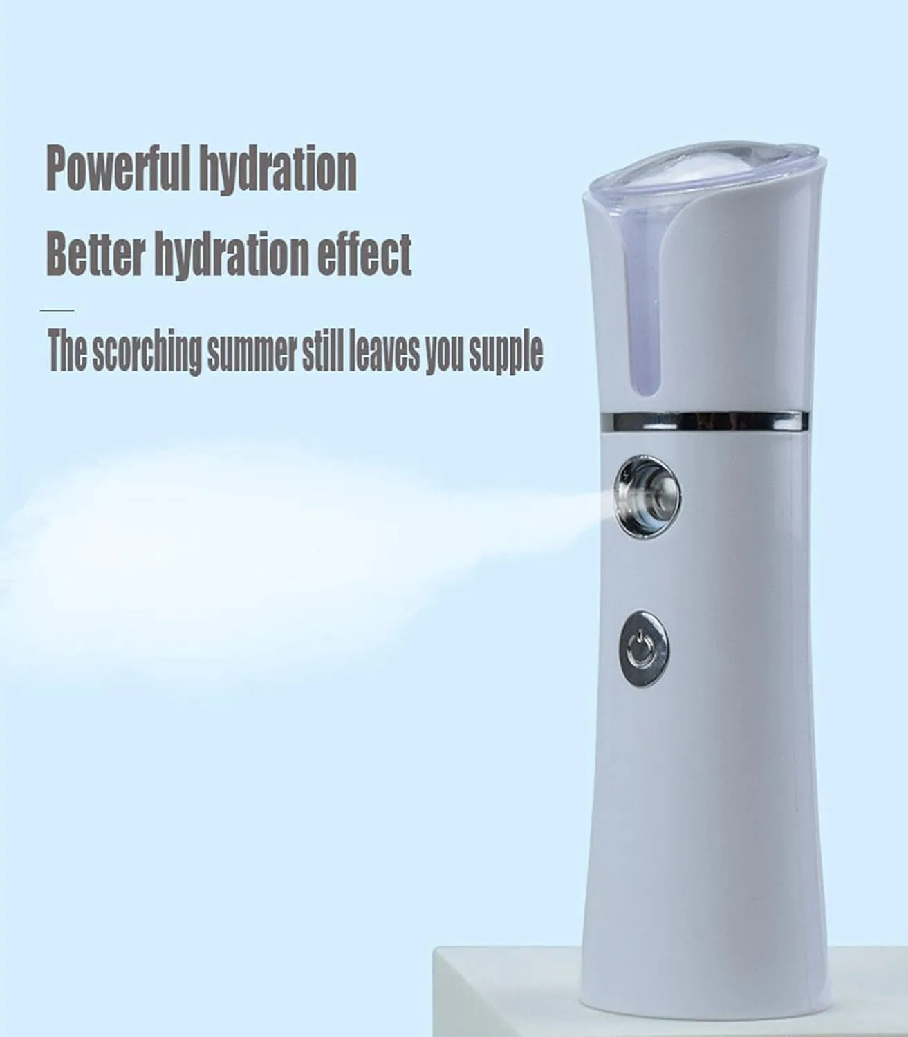 Nano Facial Spray Facial Handy Portable Nano Moisturizing Spray is Suitable for Moisturizing Makeup Eyelash Extender(Color:Pink)